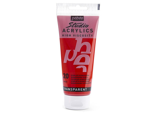 Farba akrylowa Studio Acrylics - Pébéo - 20, Quinacridone Scarlet, 100 ml