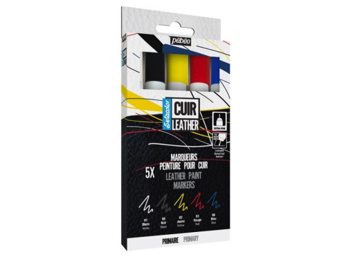 Set of Setacolor Cuir Leather markers - Pébéo - 5 pcs.