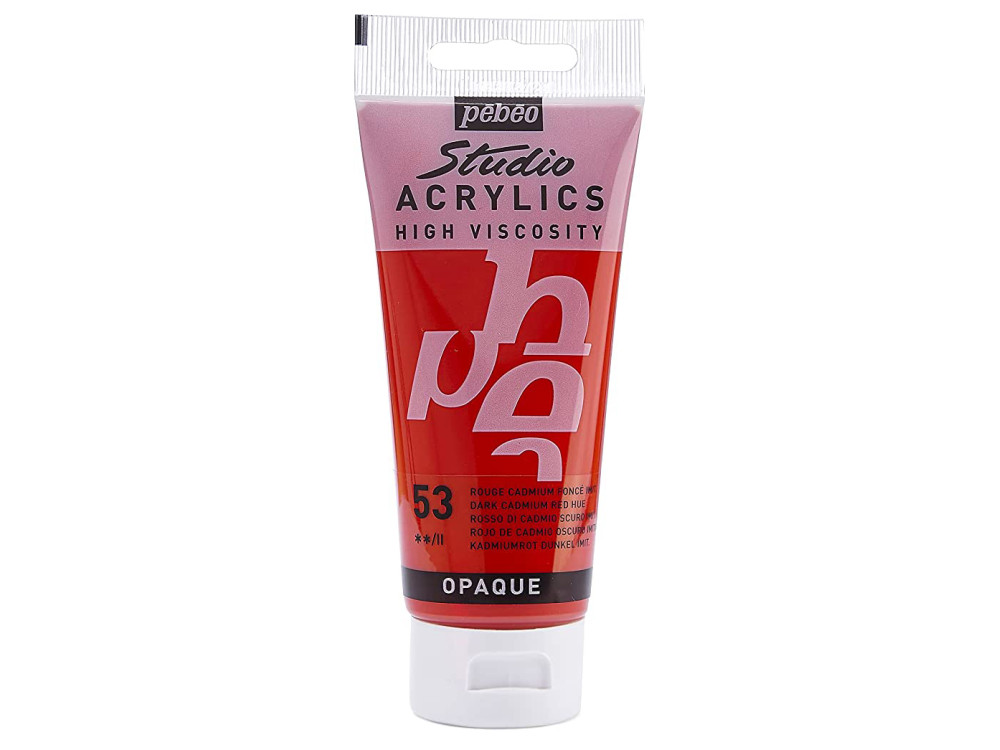 Farba akrylowa Studio Acrylics - Pébéo - 53, Dark Cadmium Red Hue, 100 ml