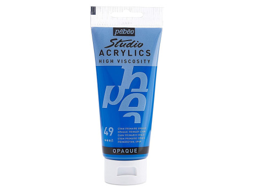 Farba akrylowa Studio Acrylics - Pébéo - 49, Opaque Primary Cyan, 100 ml