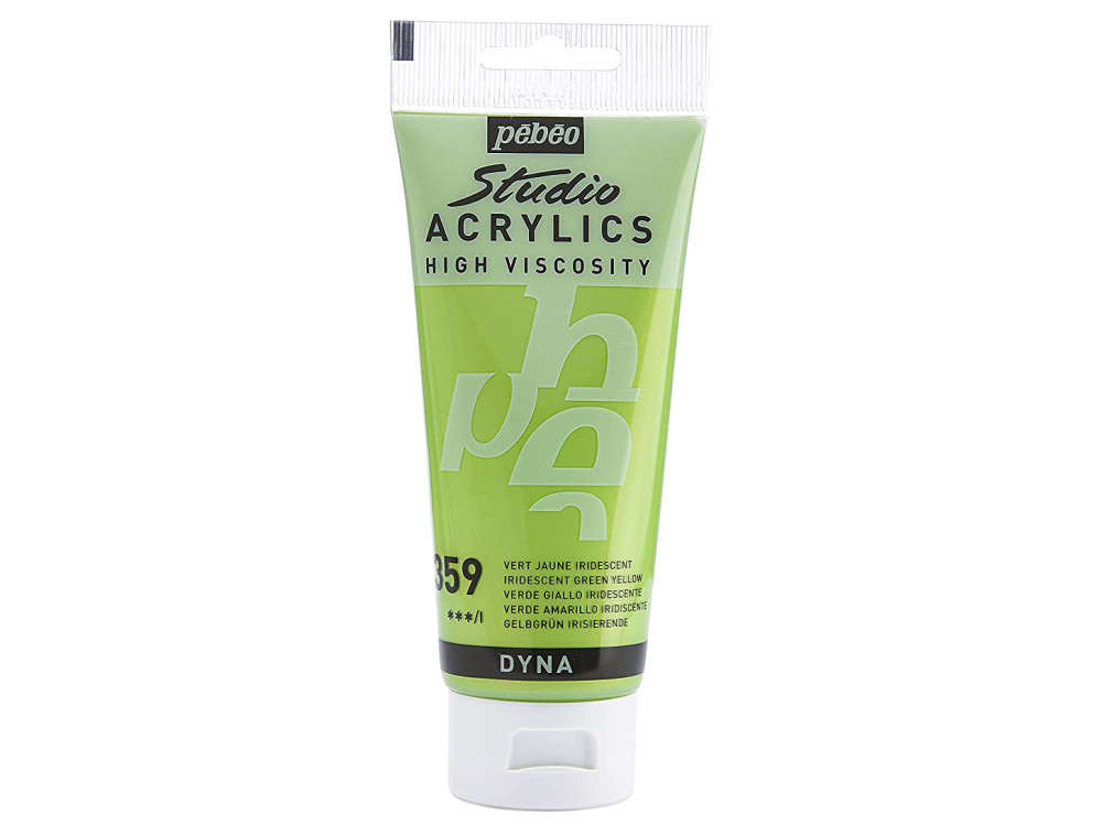 Farba akrylowa Studio Acrylics - Pébéo - 359, Iridescent Green Yellow, 100 ml