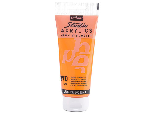 Studio Acrylics paint - Pébéo - 370, Fluorescent Orange, 100 ml