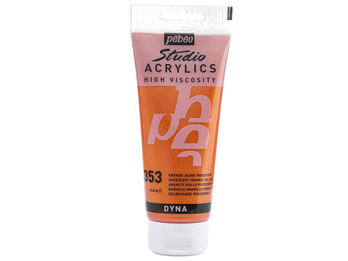 Studio Acrylics paint - Pébéo - 353, Iridescent Orange Yellow, 100 ml