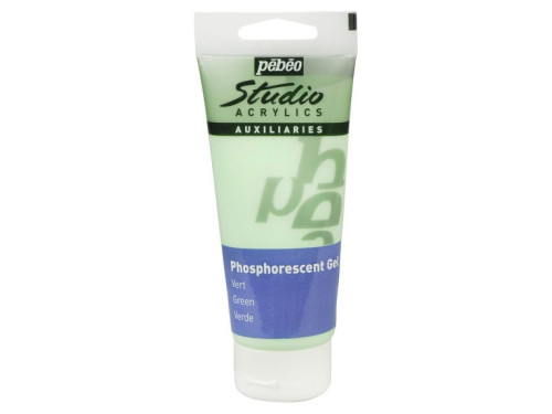 Farba, żel fosforyzujący Studio Acrylics - Pébéo - Green, 100 ml