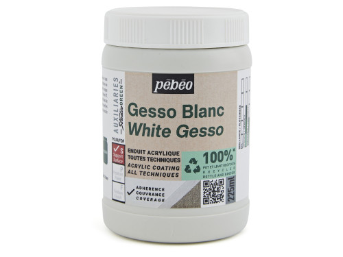 Gesso Studio Green do farb akrylowych - Pébéo - białe, 225 ml