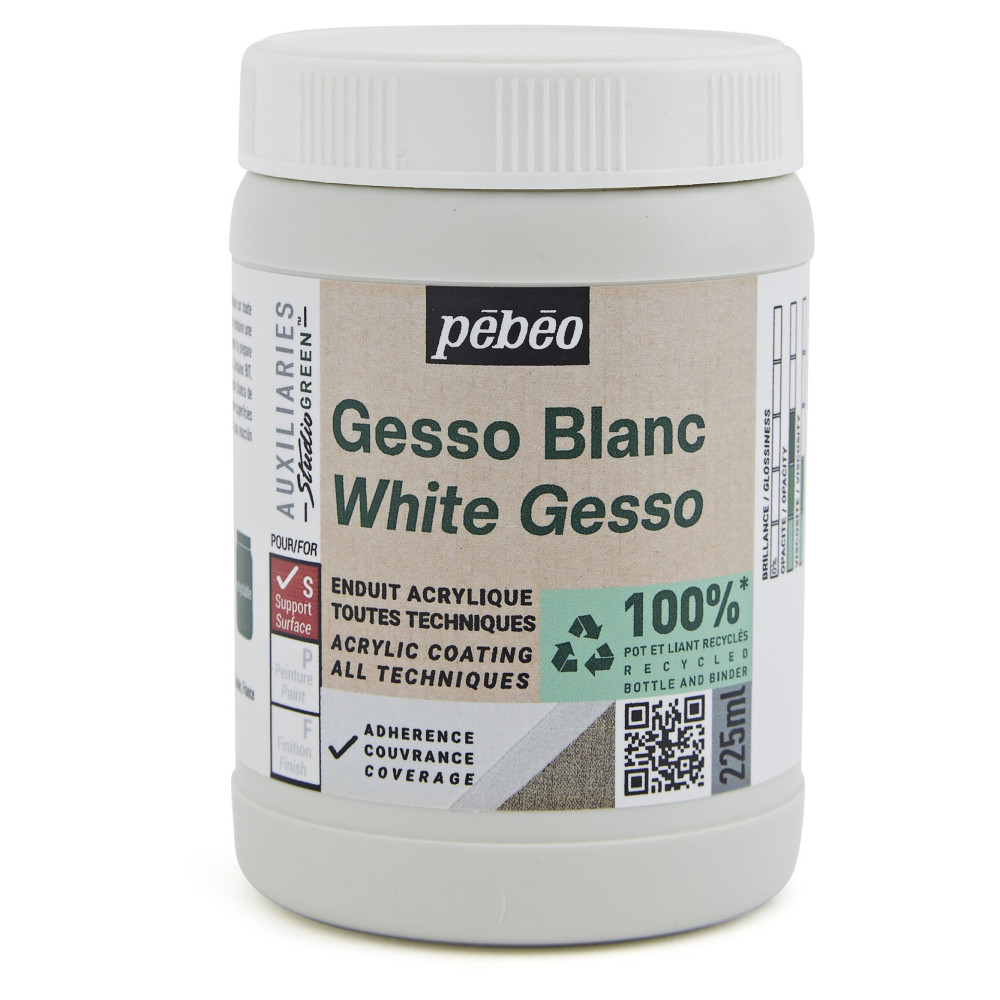 Gesso Studio Green do farb akrylowych - Pébéo - białe, 225 ml