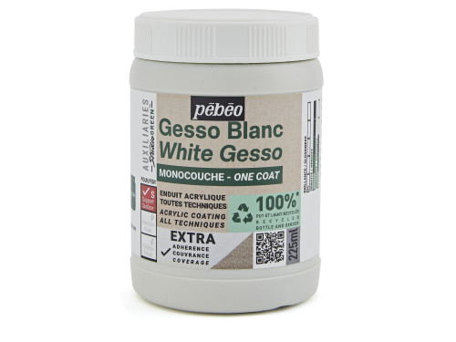 One Coat Acrylic Gesso Studio Green - Pébéo - White, 225 ml