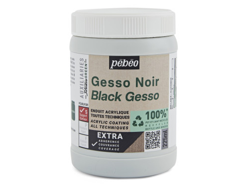 Gesso Studio Green do farb akrylowych - Pébéo - czarne, 225 ml