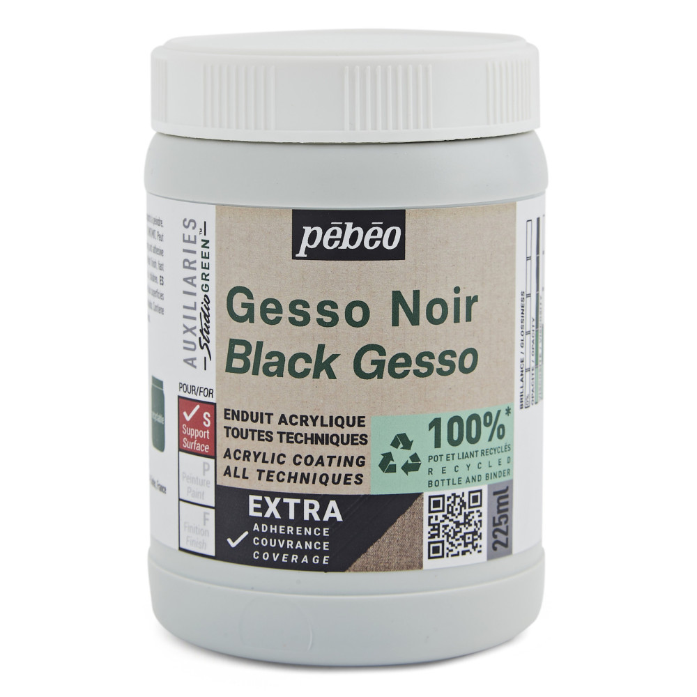 Gesso Studio Green do farb akrylowych - Pébéo - czarne, 225 ml
