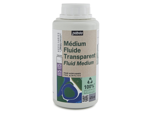 Fluid Acrylic Medium Studio Green - Pébéo - transparent, 475 ml