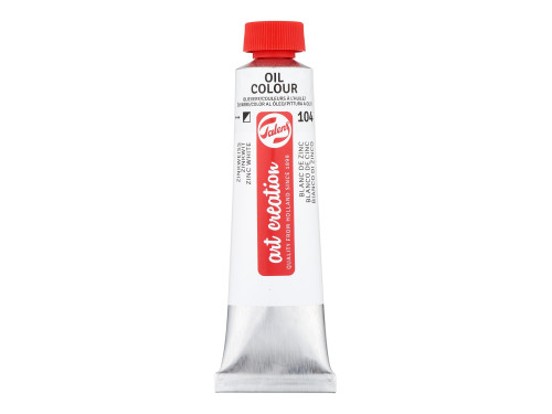 Oil colour paint - Talens Art Creation - 104, Zinc White, 40 ml