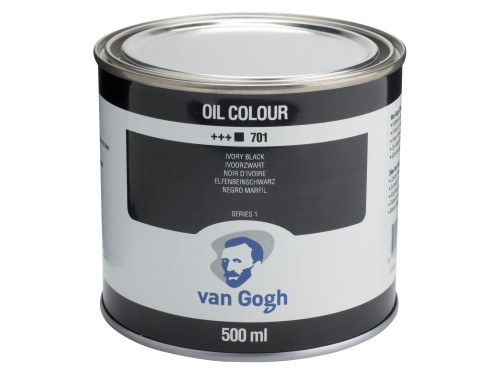 Farba olejna - Van Gogh - 701, Ivory Black, 500 ml