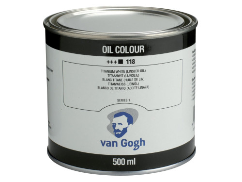 Oil paint in can - Van Gogh - 118, Titanium White (Linseed Oil), 500 ml