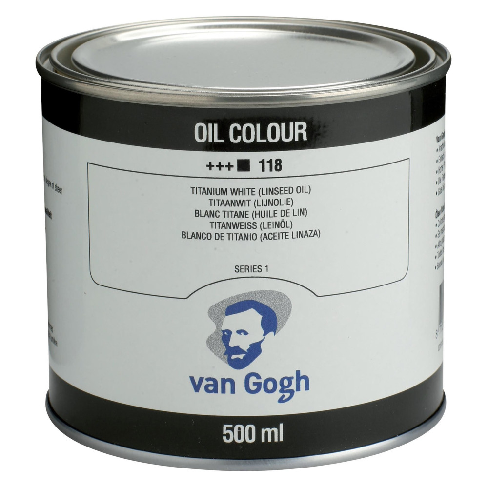 Oil paint in can - Van Gogh - 118, Titanium White (Linseed Oil), 500 ml