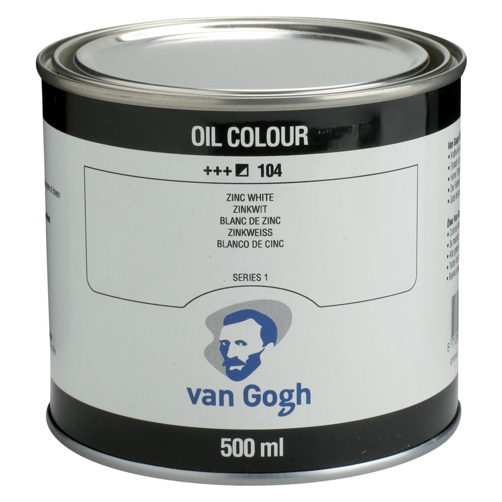 Farba olejna - Van Gogh - 104, Zinc White (Safflower Oil), 500 ml