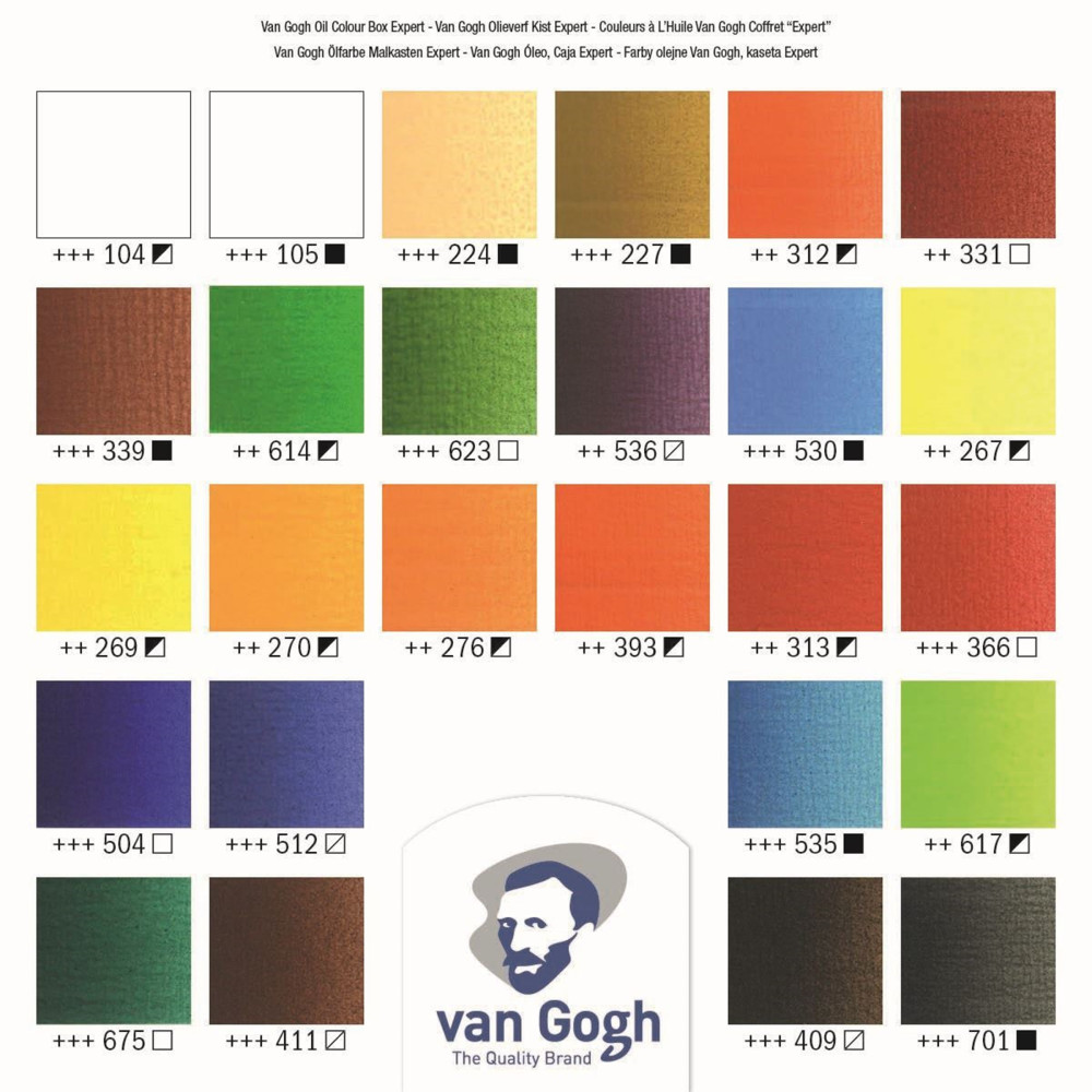 Zestaw farb olejnych w drewnianej walizce - Van Gogh - 26 kolorów