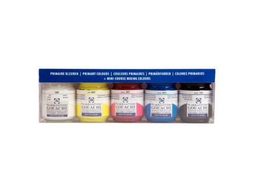 Zestaw farb gwaszy w słoiczkach - Talens - 5 kolorów x 50 ml
