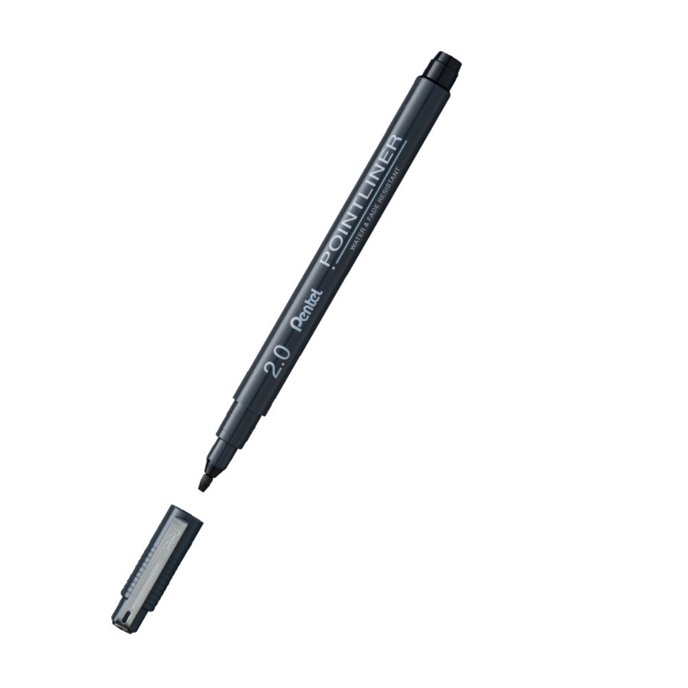 Cienkopis kalibrowany Pointliner - Pentel - czarny, 2 mm