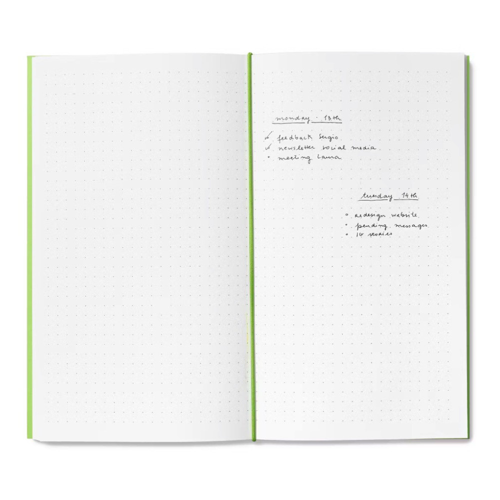Wkład do notesu Log - mishmash - Dotted, Green, 12 x 22 cm, 64 strony