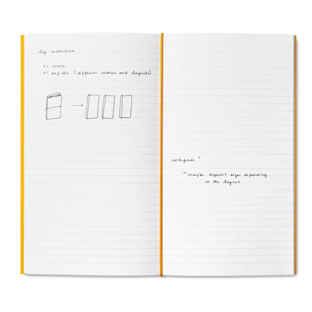 Log notebook refills - mishmash - Lined, Citrine, 12 x 22 cm, 64 pages