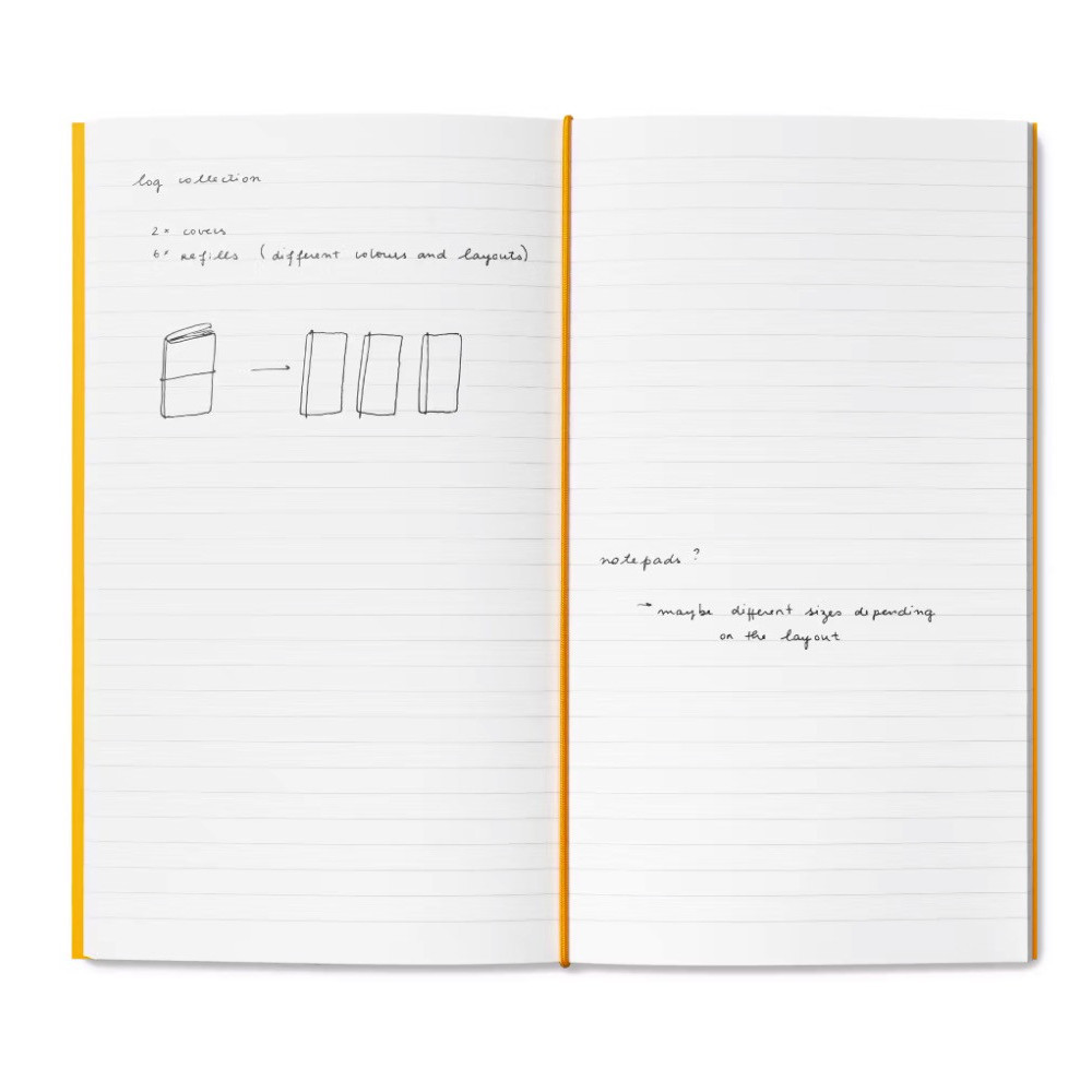 Log notebook refills - mishmash - Ruled, Citrine, 12 x 22 cm, 64 pages