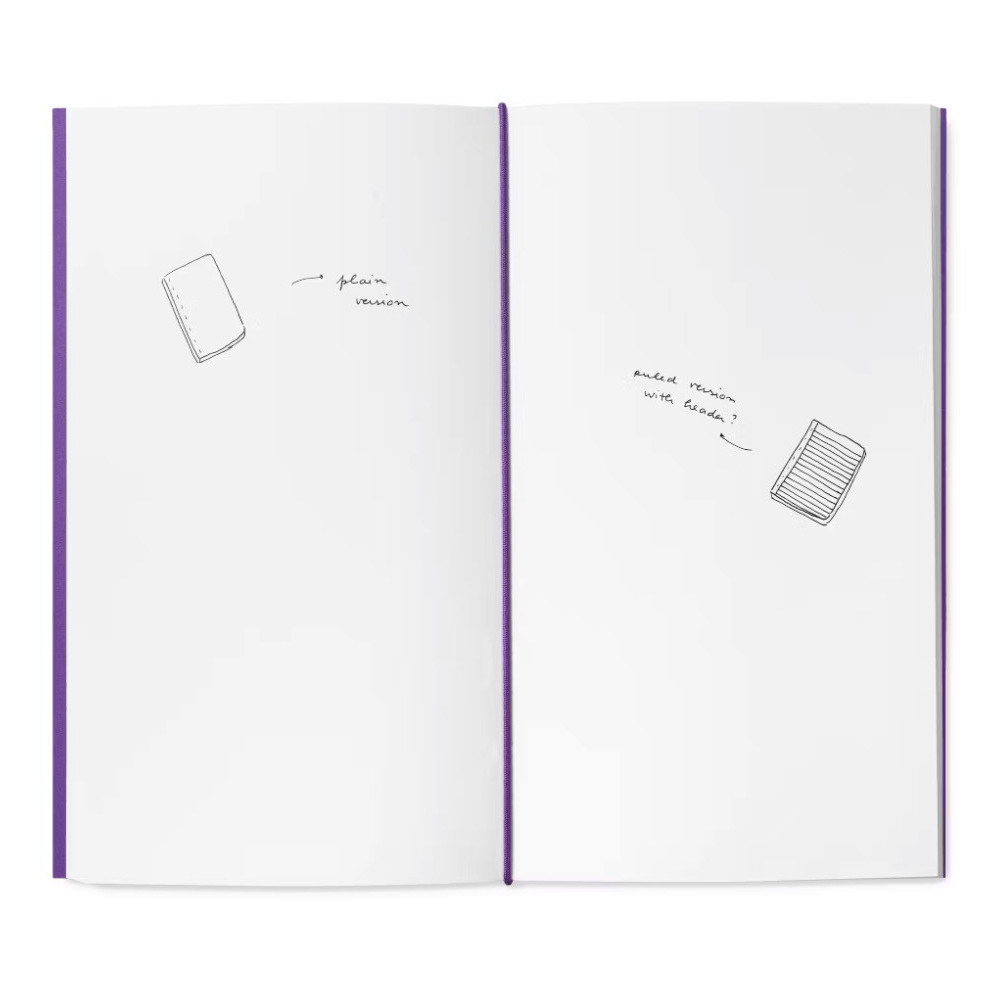Log notebook refills - mishmash - Plain, Purple, 12 x 22 cm, 64 pages