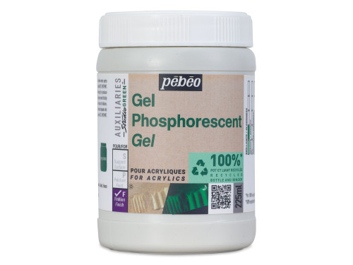 Phosphorescent Gel Studio Acrylics - Pébéo - Green, 225 ml