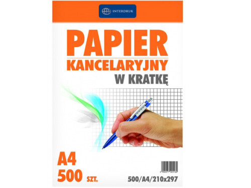 Papier kancelaryjny A4 - Interdruk - w kratkę, 500 ark.