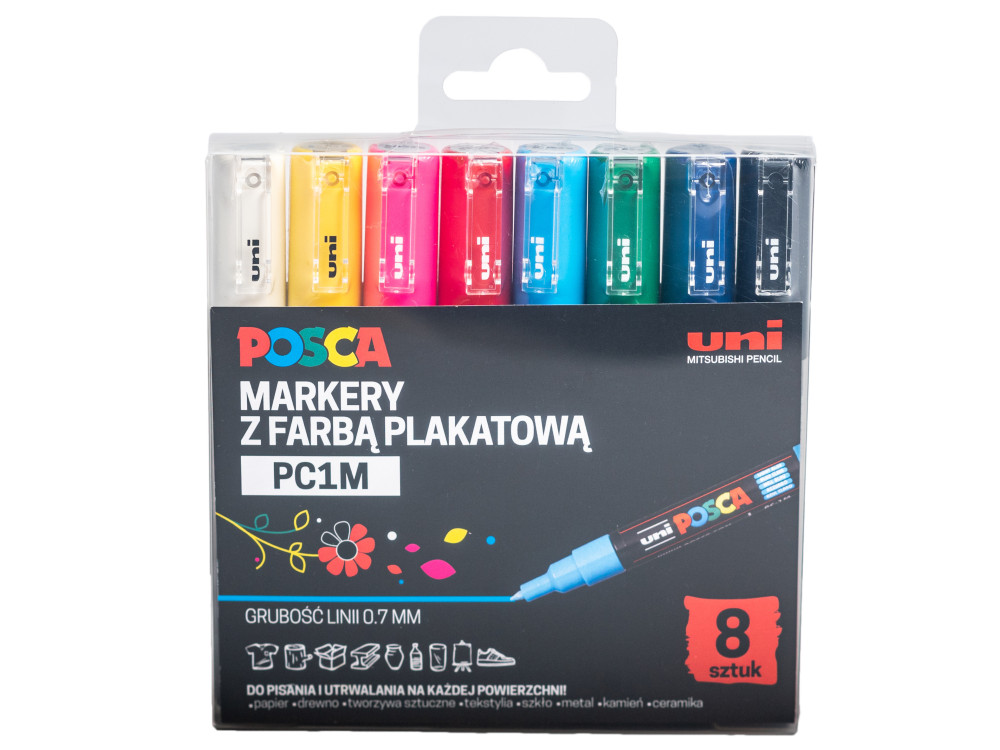 Zestaw markerów Posca PC-1M - Uni - 8 kolorów