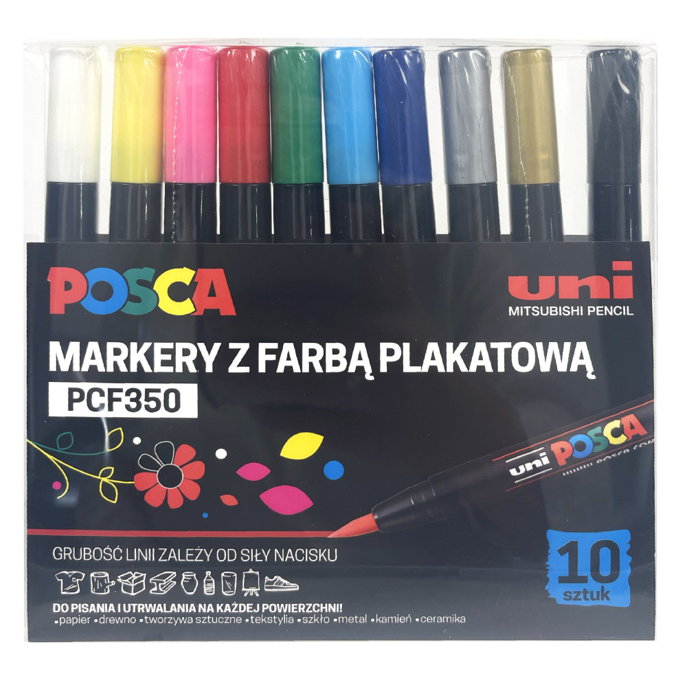 Zestaw markerów Posca PCF-350 - Uni - 10 kolorów