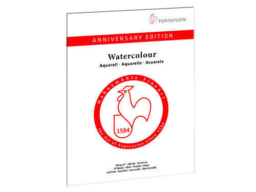 Blok do akwareli Anniversary Edition - Hahnemühle - cold pressed, 24 x 32 cm, 425 g, 15 ark.