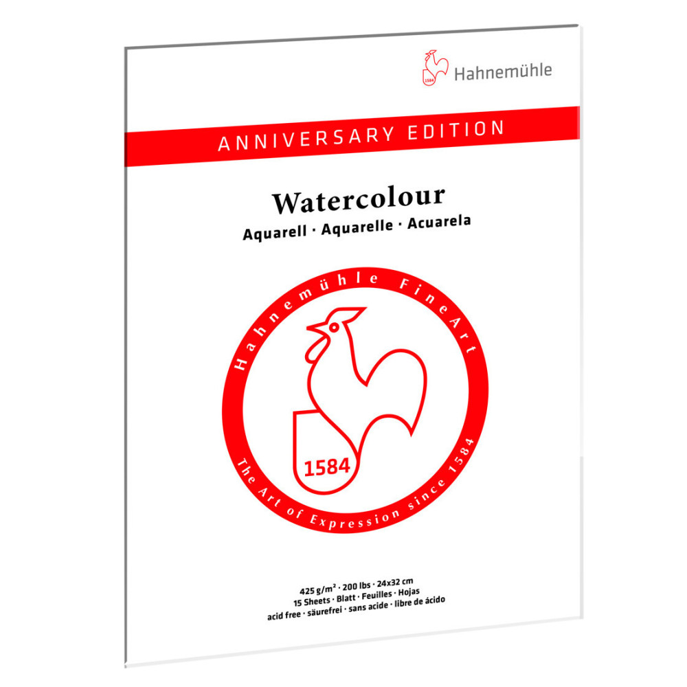 Watercolour paper pad Anniversary Edition - Hahnemühle - cold pressed, 24 x 32 cm, 425 g, 15 sheets