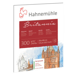 Britannia Watercolour paper pad - Hahnemühle - hot pressed, 36 x 48 cm, 300 g, 12 sheets