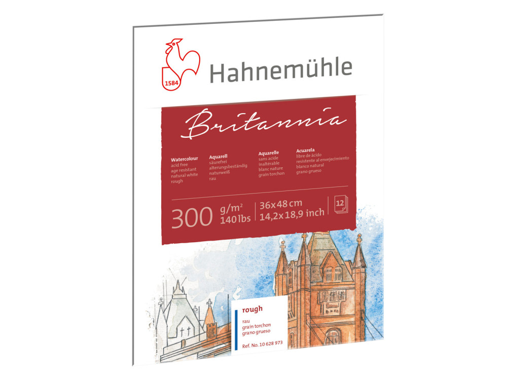 Britannia Watercolour paper pad - Hahnemühle - rough, 36 x 48 cm, 300 g, 12 sheets