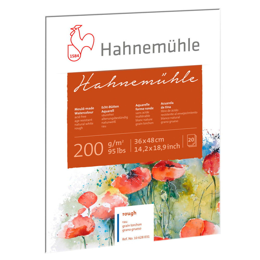 Watercolour paper pad - Hahnemühle - rough, 36 x 48 cm, 200 g, 20 sheets