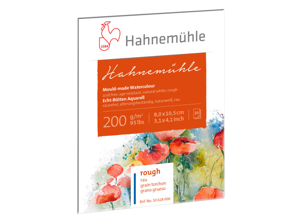 Watercolour paper pad - Hahnemühle - rough, 8 x 10,5 cm, 200 g, 20 sheets