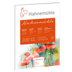 Blok do akwareli - Hahnemühle - cold pressed, 12 x 17 cm, 200 g, 20 ark.