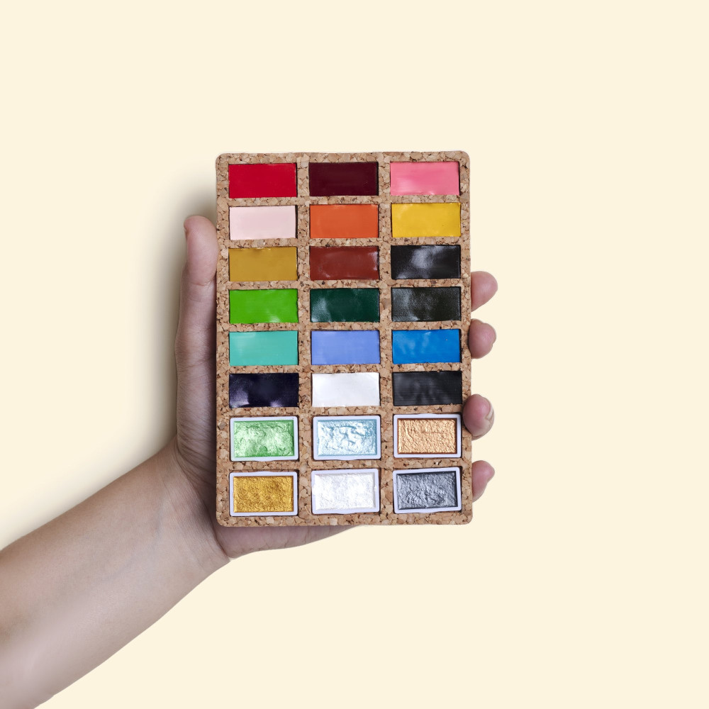 Set of atercolor pans- Viviva Colors - Deluxe, 24 colors