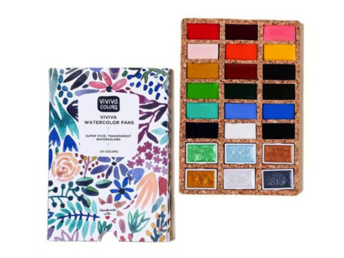 Set of atercolor pans- Viviva Colors - Deluxe, 24 colors