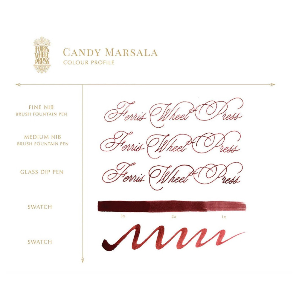 Calligraphy ink - Ferris Wheel Press - Candy Marsala, 38 ml
