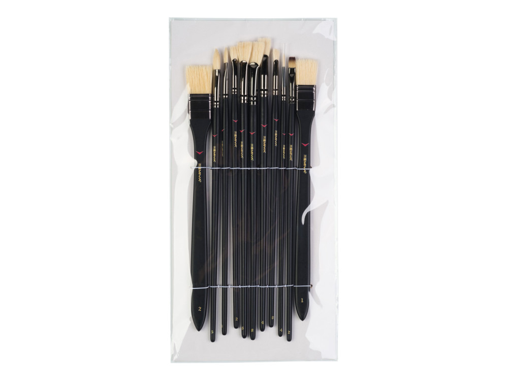 Set of synthetic and bristle brushes - Renesans - 11 pcs.