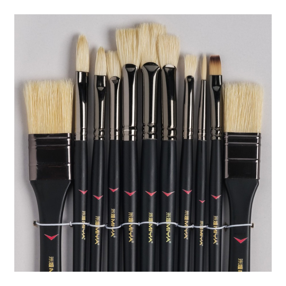 Set of synthetic and bristle brushes - Renesans - 11 pcs.