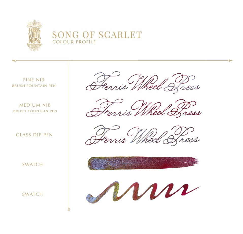 Calligraphy ink FerriTales - Ferris Wheel Press - Song of Scarlet, 20 ml