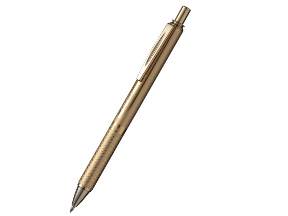 Rollerball pen EnerGel, aluminium - Pentel - gold, 0,7 mm