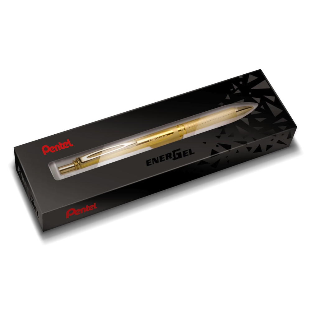 Rollerball pen EnerGel, aluminium - Pentel - gold, 0,7 mm