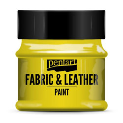 Paint for fabrics & leathers - Pentart - yellow, 50 ml