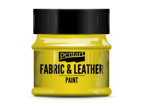 Paint for fabrics & leathers - Pentart - yellow, 50 ml