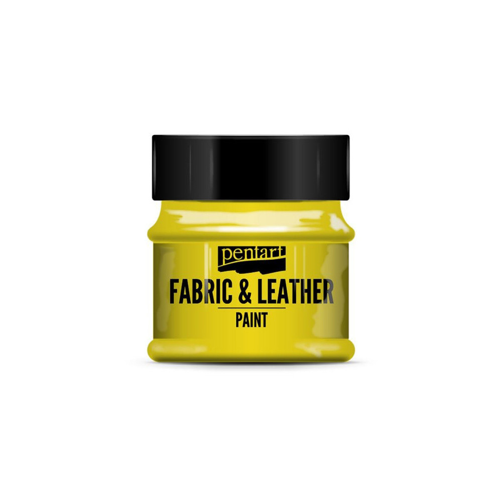 Farba do tkanin i skór - Pentart - żółta, 50 ml