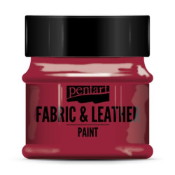 Farba do tkanin i skór - Pentart - czerwona, 50 ml