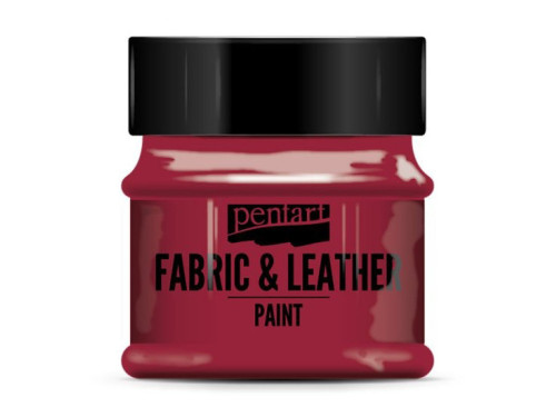 Paint for fabrics & leathers - Pentart - red, 50 ml